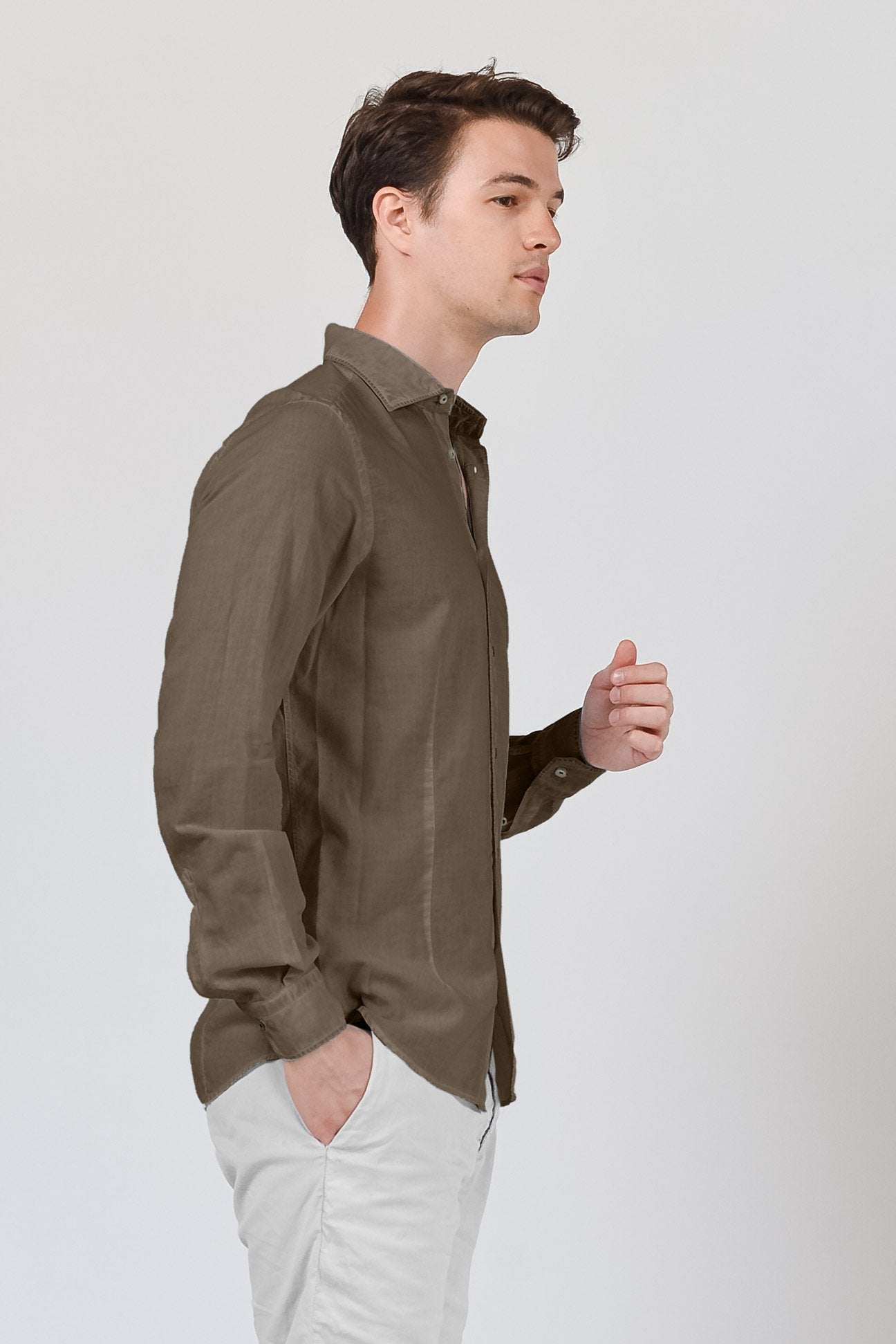 Slim Fit Voile Shirt - Cocco - Shirts
