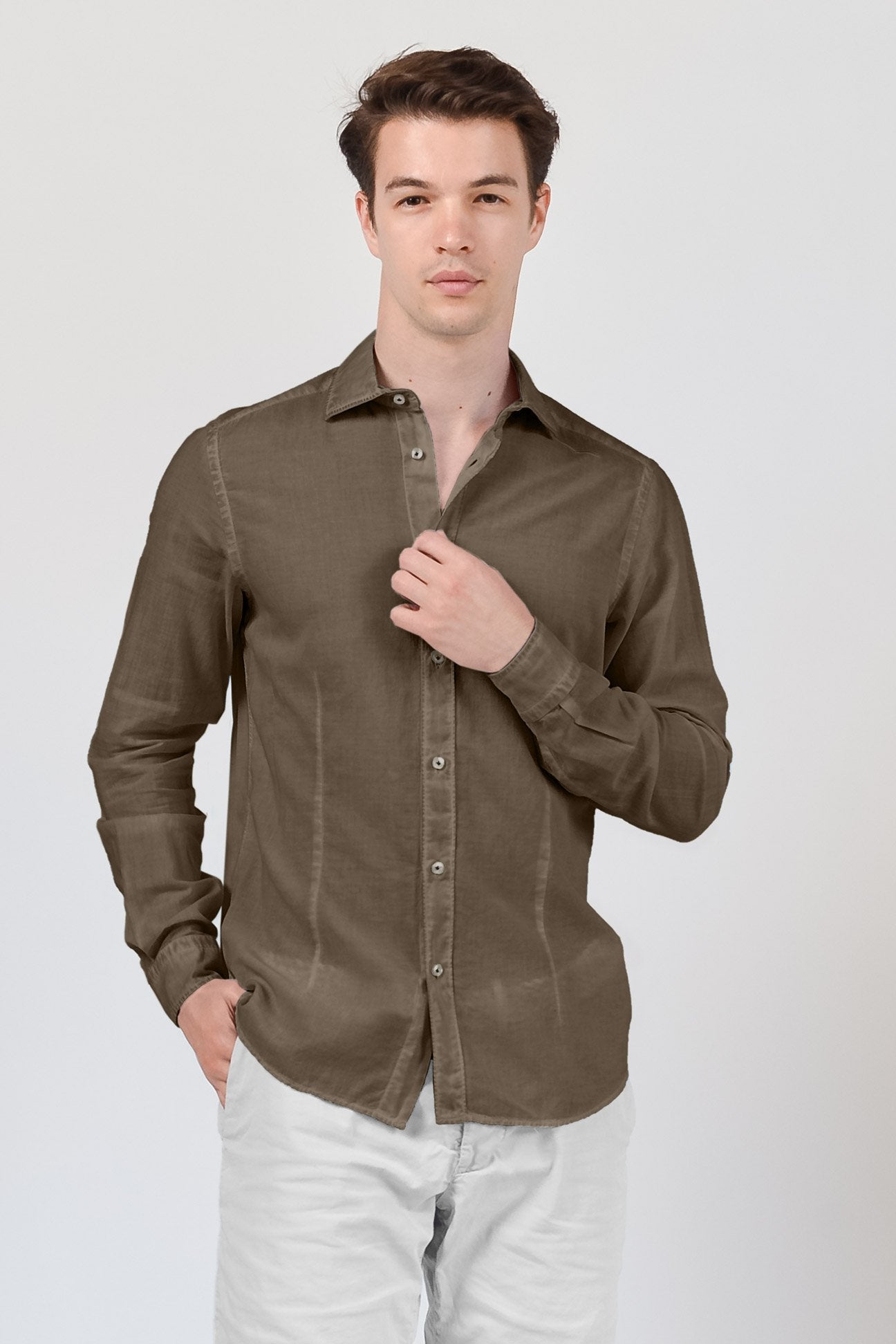 Slim Fit Voile Shirt - Cocco - Shirts