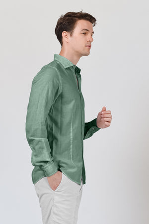 Slim Fit Voile Shirt - Ginepro - Shirts