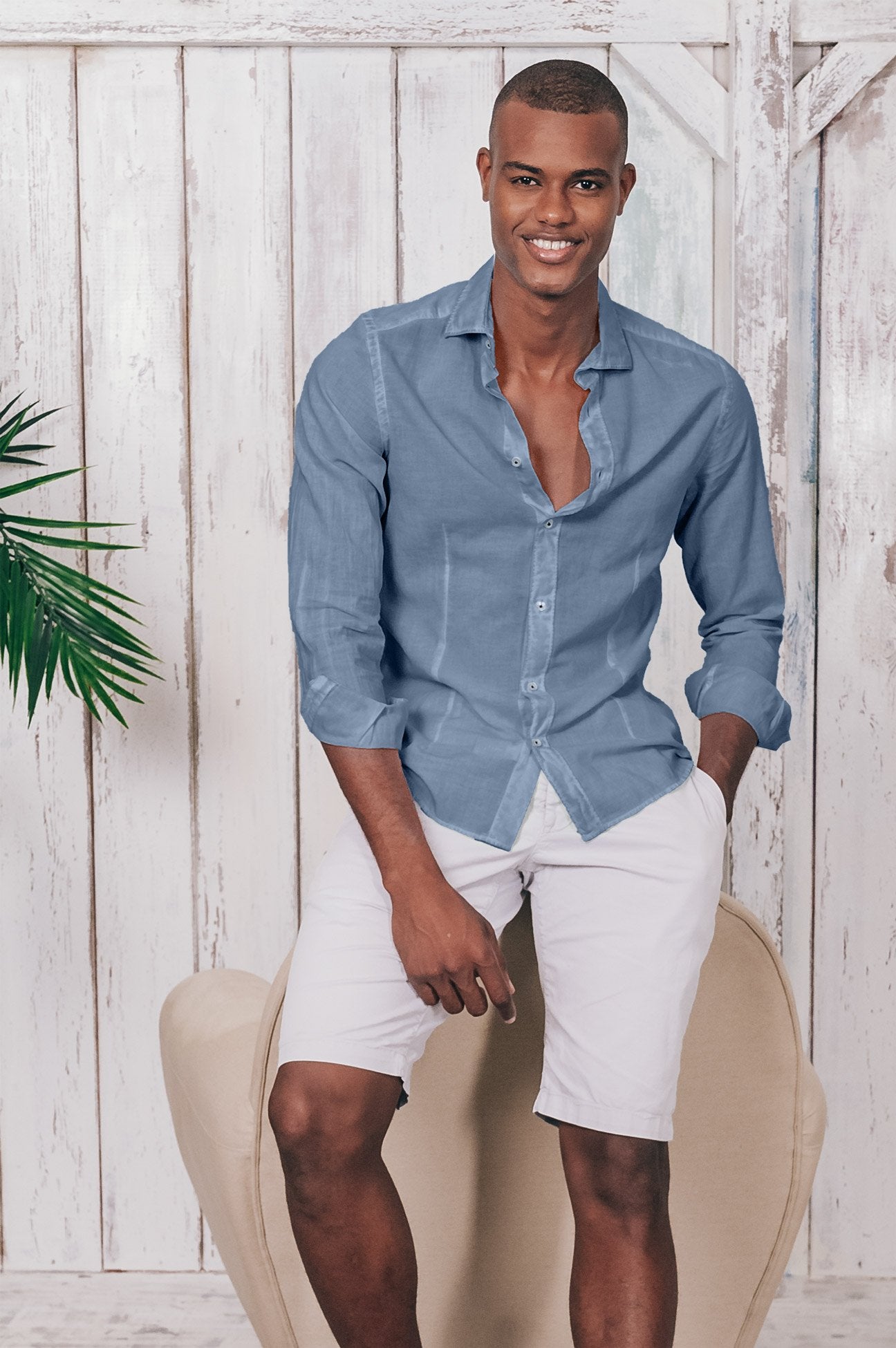 Slim Fit Voile Shirt - Jeans - Shirts