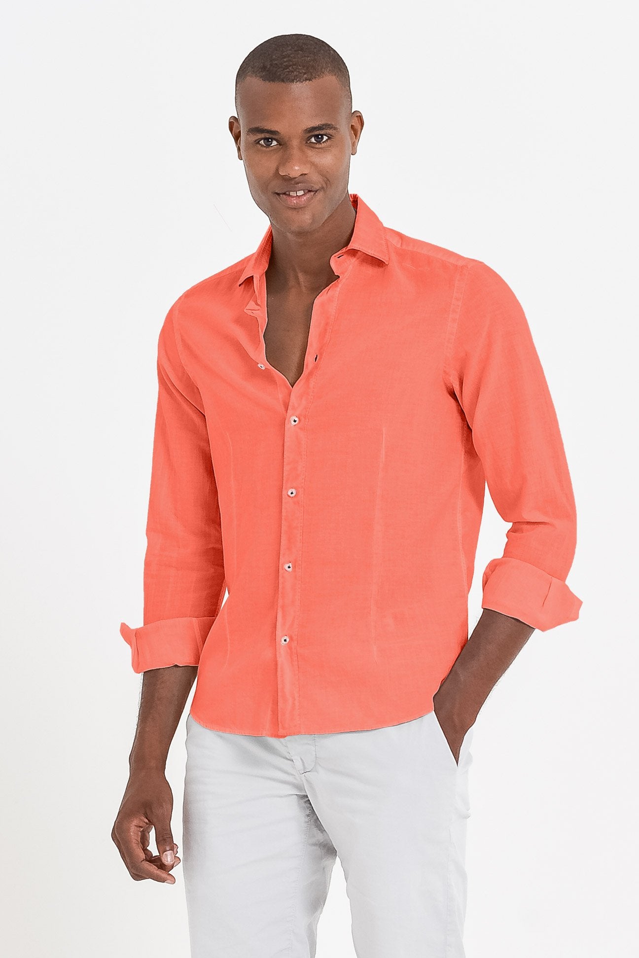 Slim Fit Voile Shirt - Lobster - Shirts