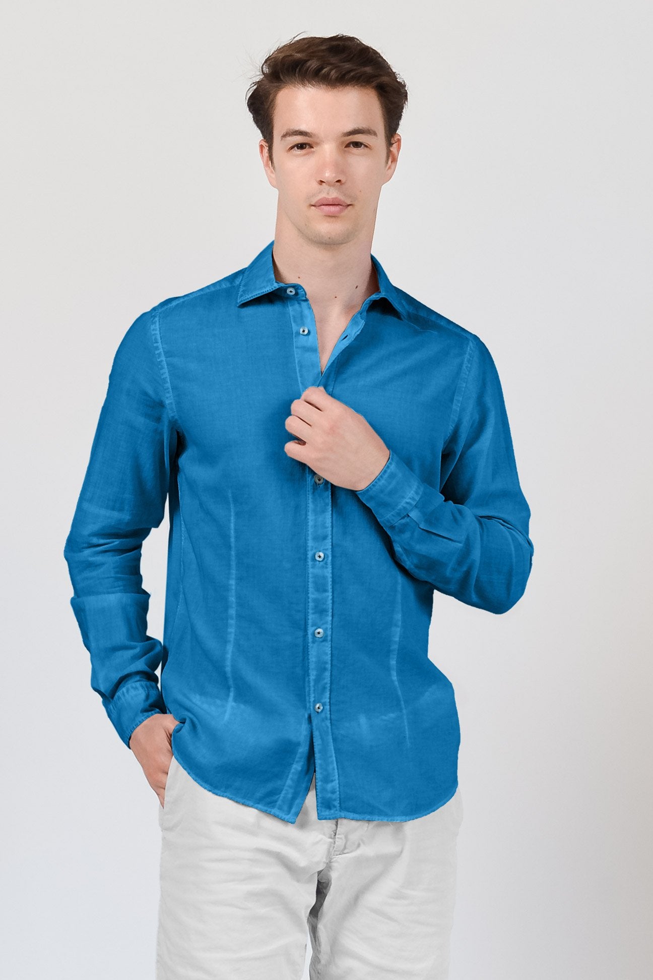 Slim Fit Voile Shirt - Mistral - Shirts