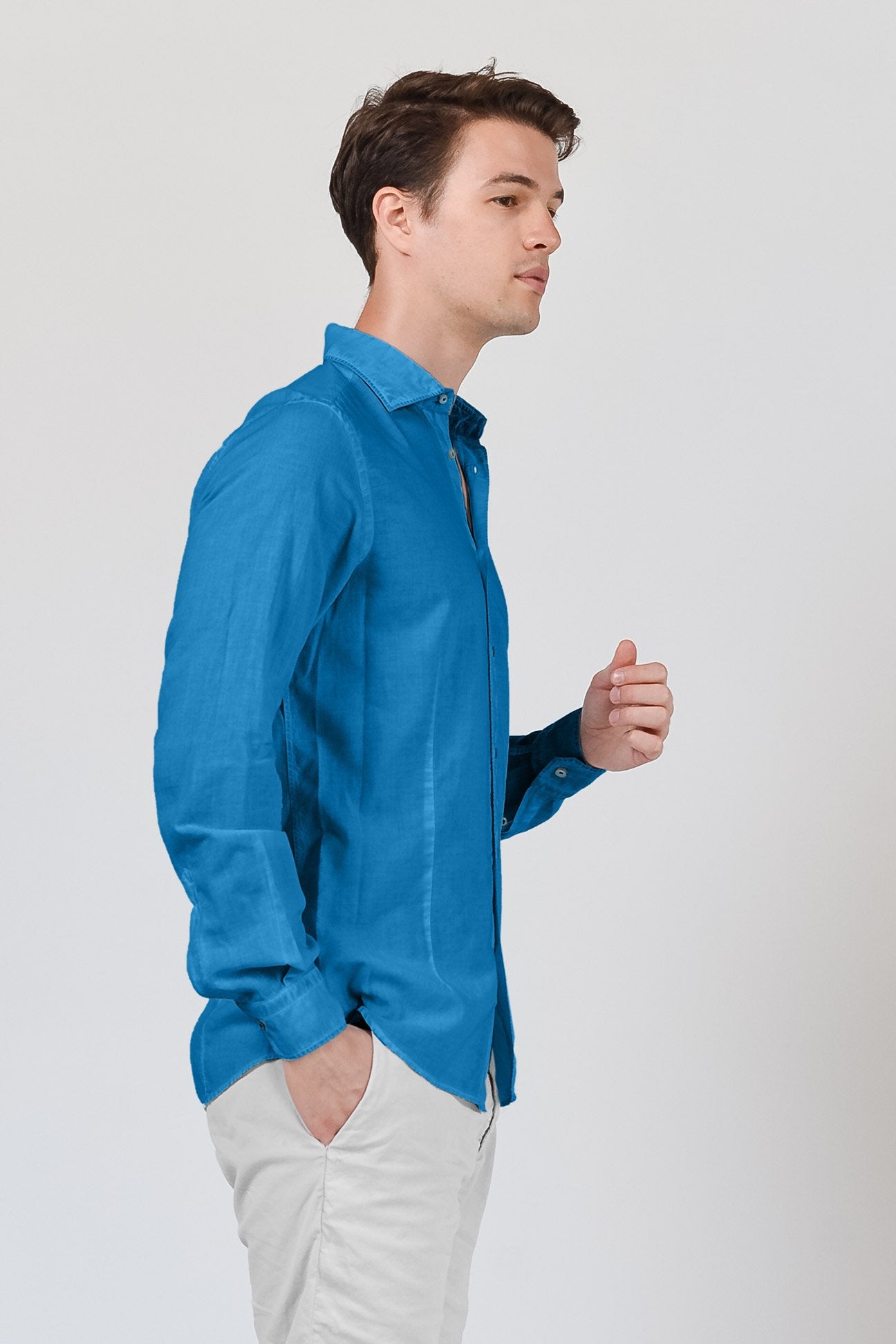 Slim Fit Voile Shirt - Mistral - Shirts