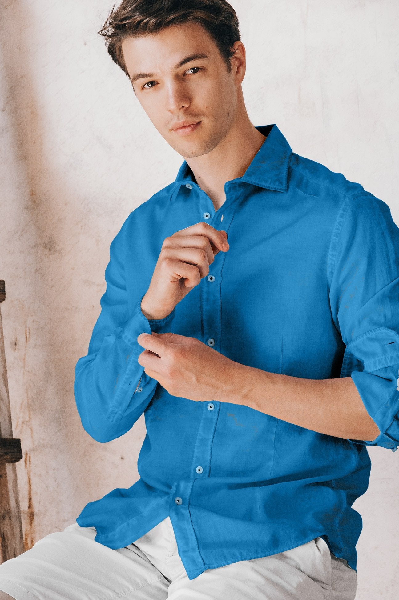 Slim Fit Voile Shirt - Mistral - Shirts