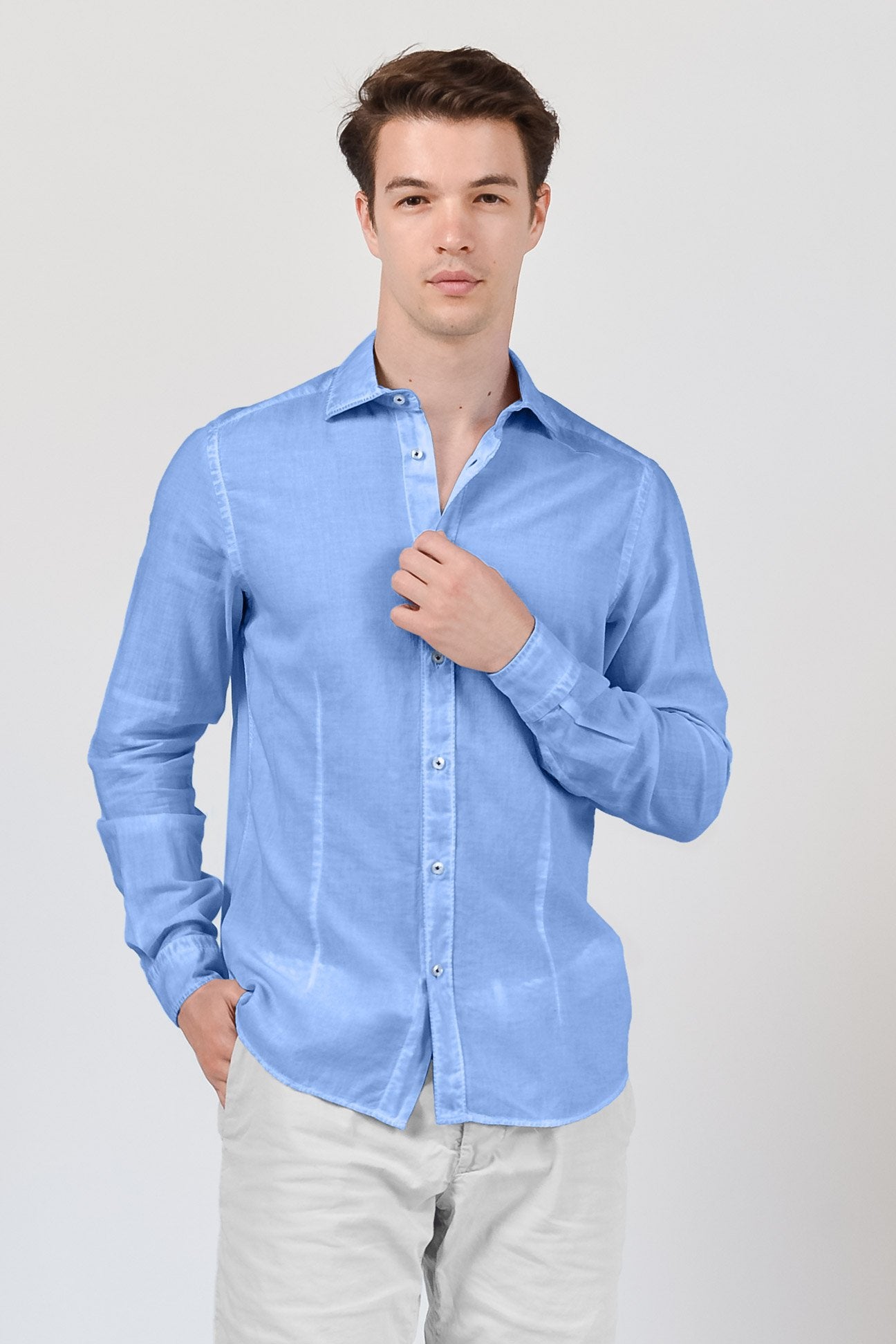 Slim Fit Voile Shirt - Santorini - Shirts