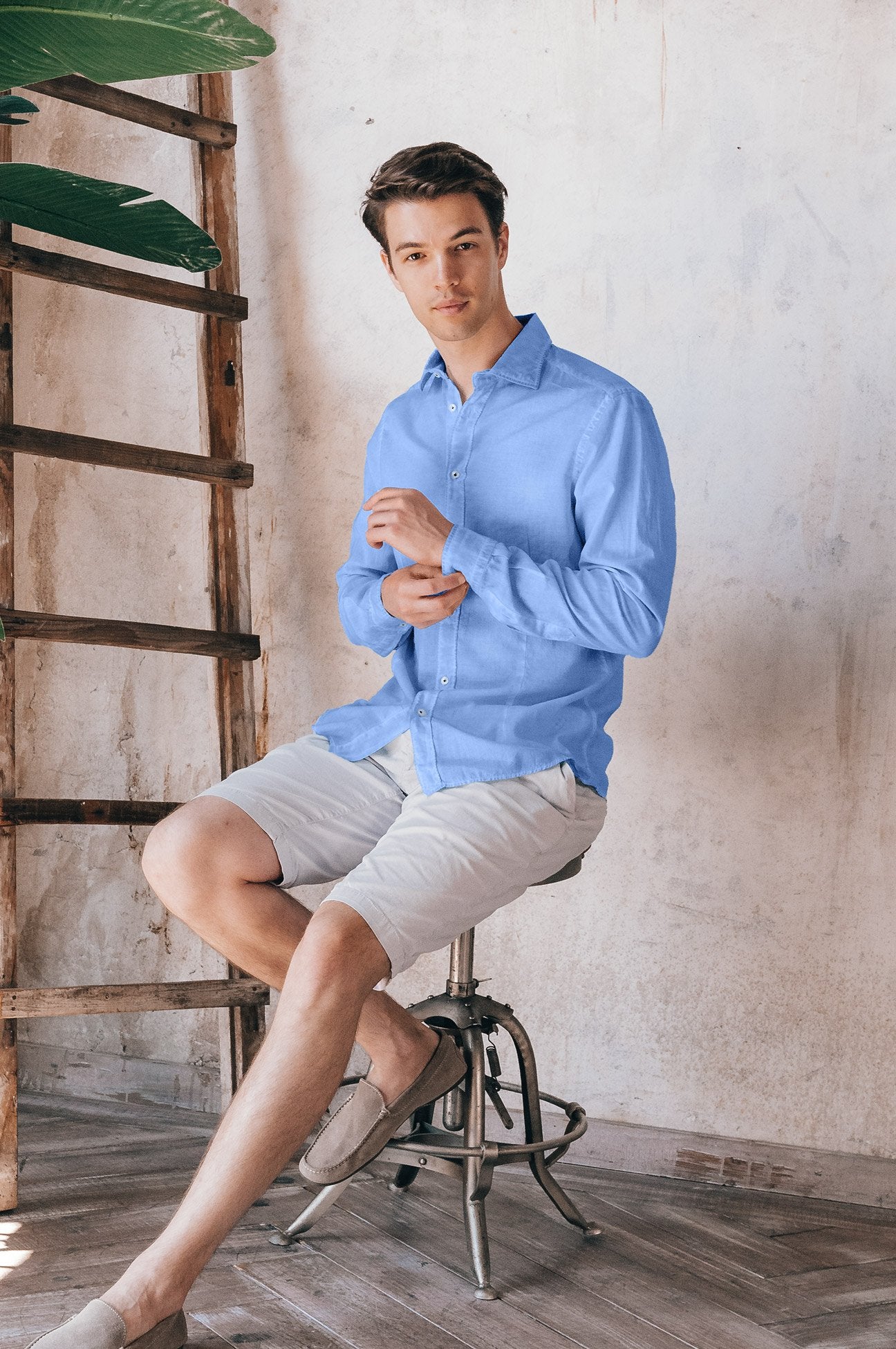 Slim Fit Voile Shirt - Santorini - Shirts