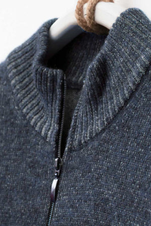 Men's Full Zip Merino Wool Sweater Jacket