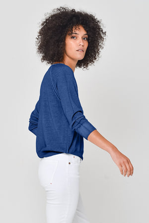Solitaire V Knit in Pacific - Sweaters