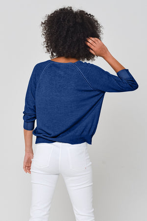 Solitaire V Knit in Pacific - Sweaters