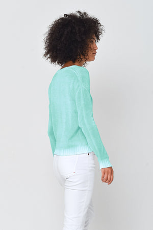 Spray Art Cogo V Knit in Water - Sweaters