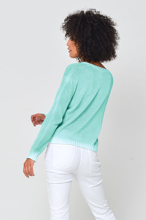 Spray Art Cogo V Knit in Water - Sweaters