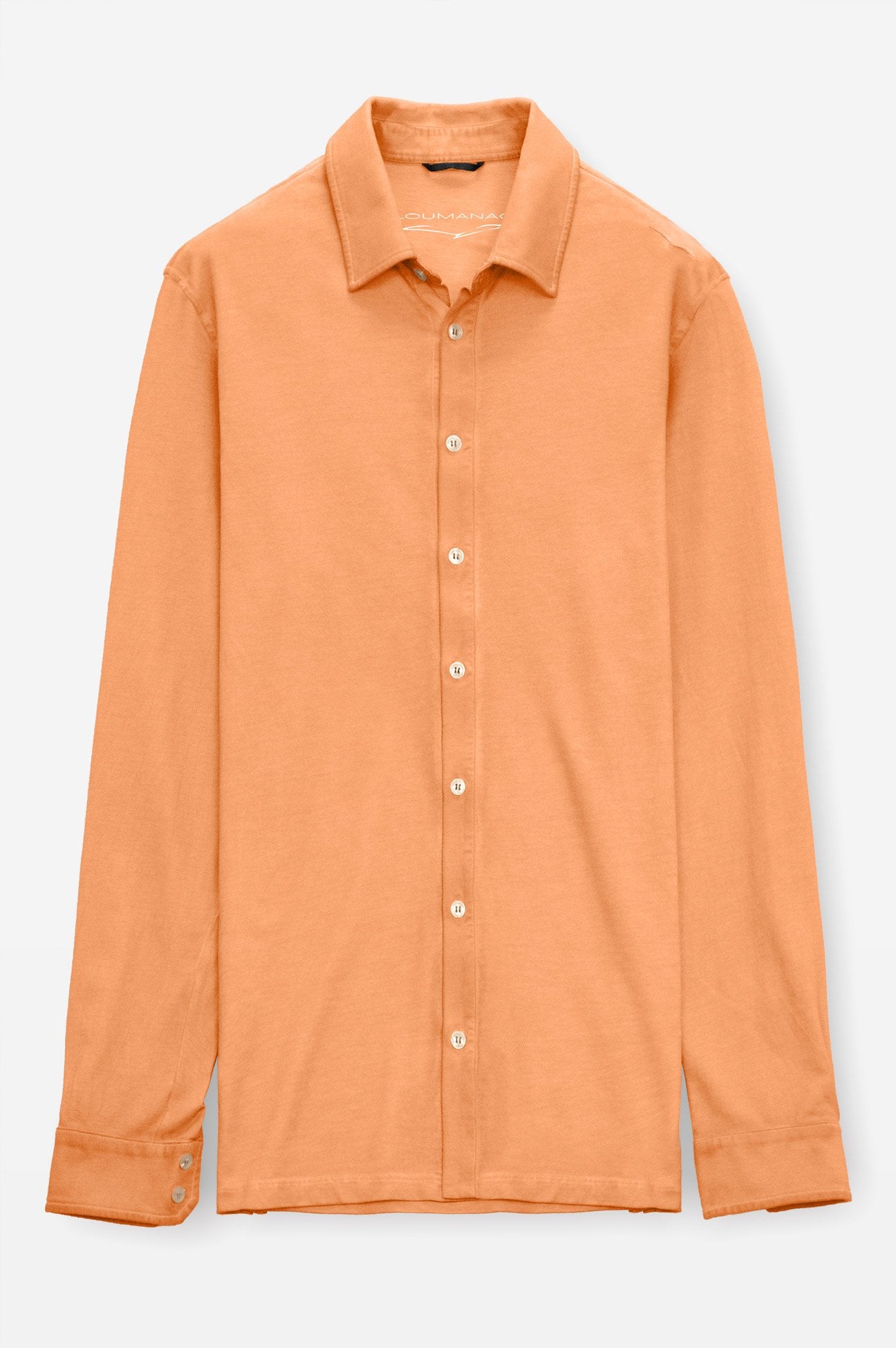 Stretch Cotton Pique Shirt - Albicocca - Shirts