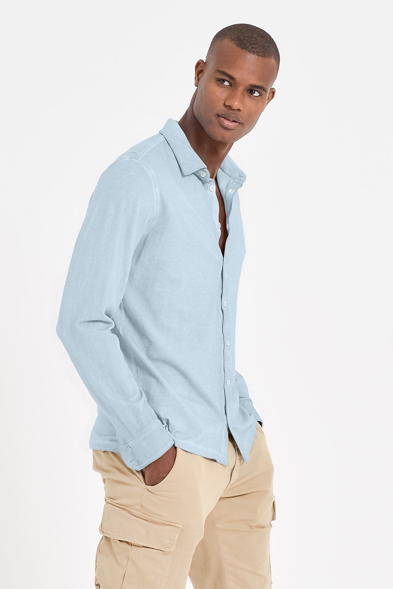 Stretch Cotton Pique Shirt - Anice - Shirts