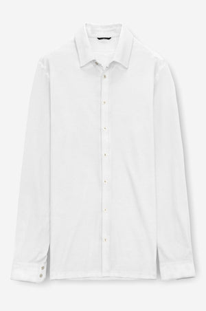 Stretch Cotton Pique Shirt - Bianco - Shirts