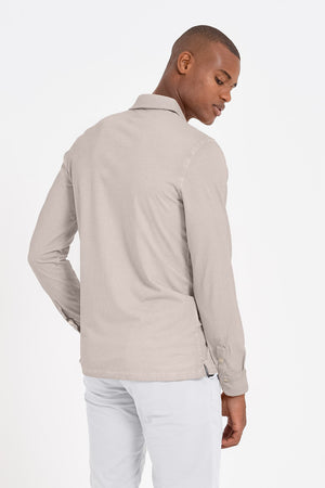 Stretch Cotton Pique Shirt - Canapa - Shirts