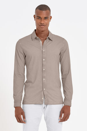 Stretch Cotton Pique Shirt - Corda - Shirts