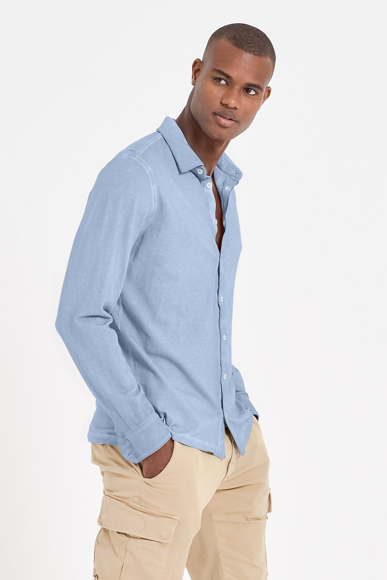 Stretch Cotton Pique Shirt - Fiji - Shirts