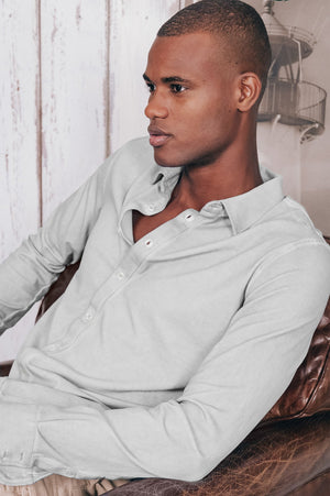 Stretch Cotton Pique Shirt - Marmo - Shirts