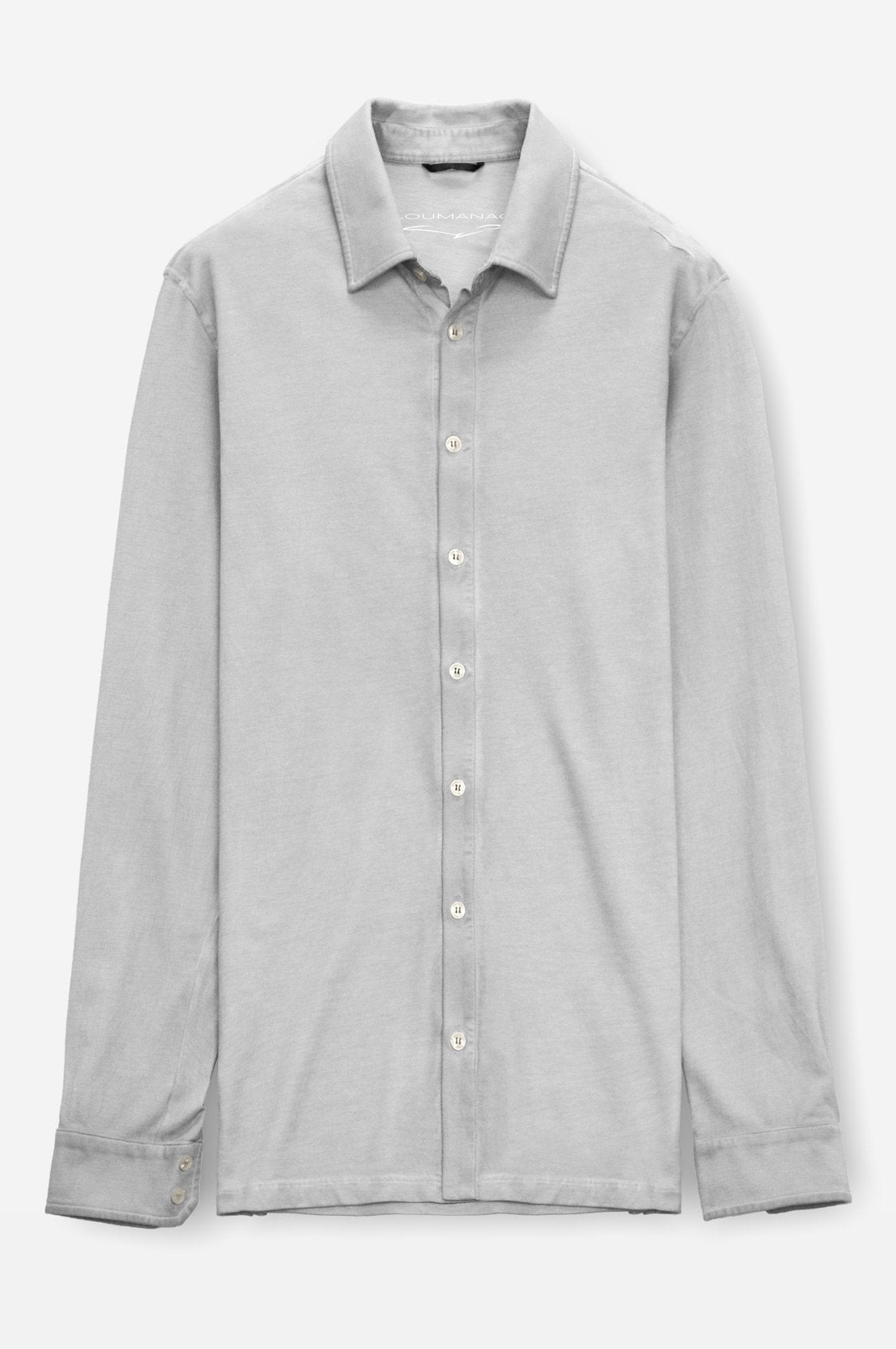 Stretch Cotton Pique Shirt - Marmo - Shirts