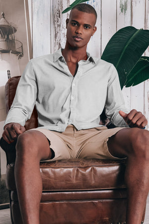 Stretch Cotton Pique Shirt - Marmo - Shirts