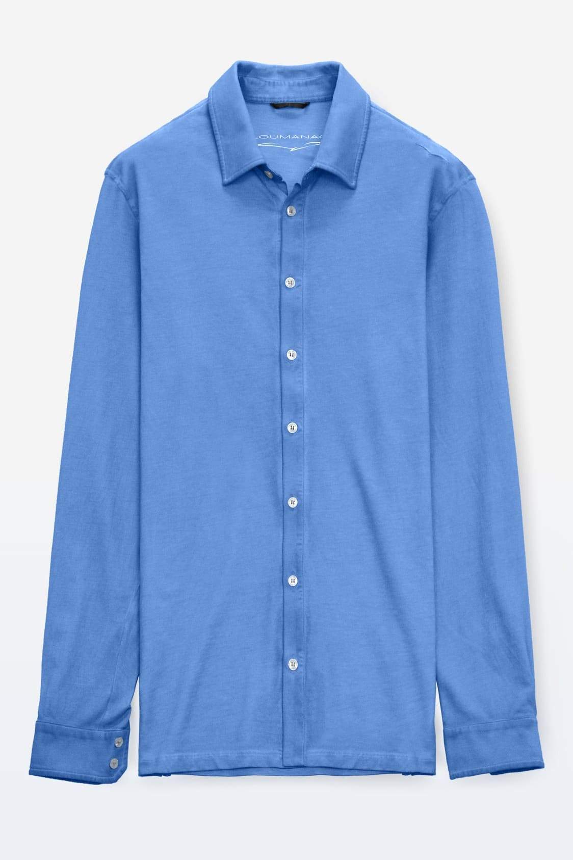 Slim-Fit Stretch Pique Shirt - Oceano - Shirts