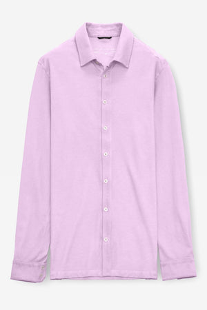 Stretch Cotton Pique Shirt - Quarzo - Shirts