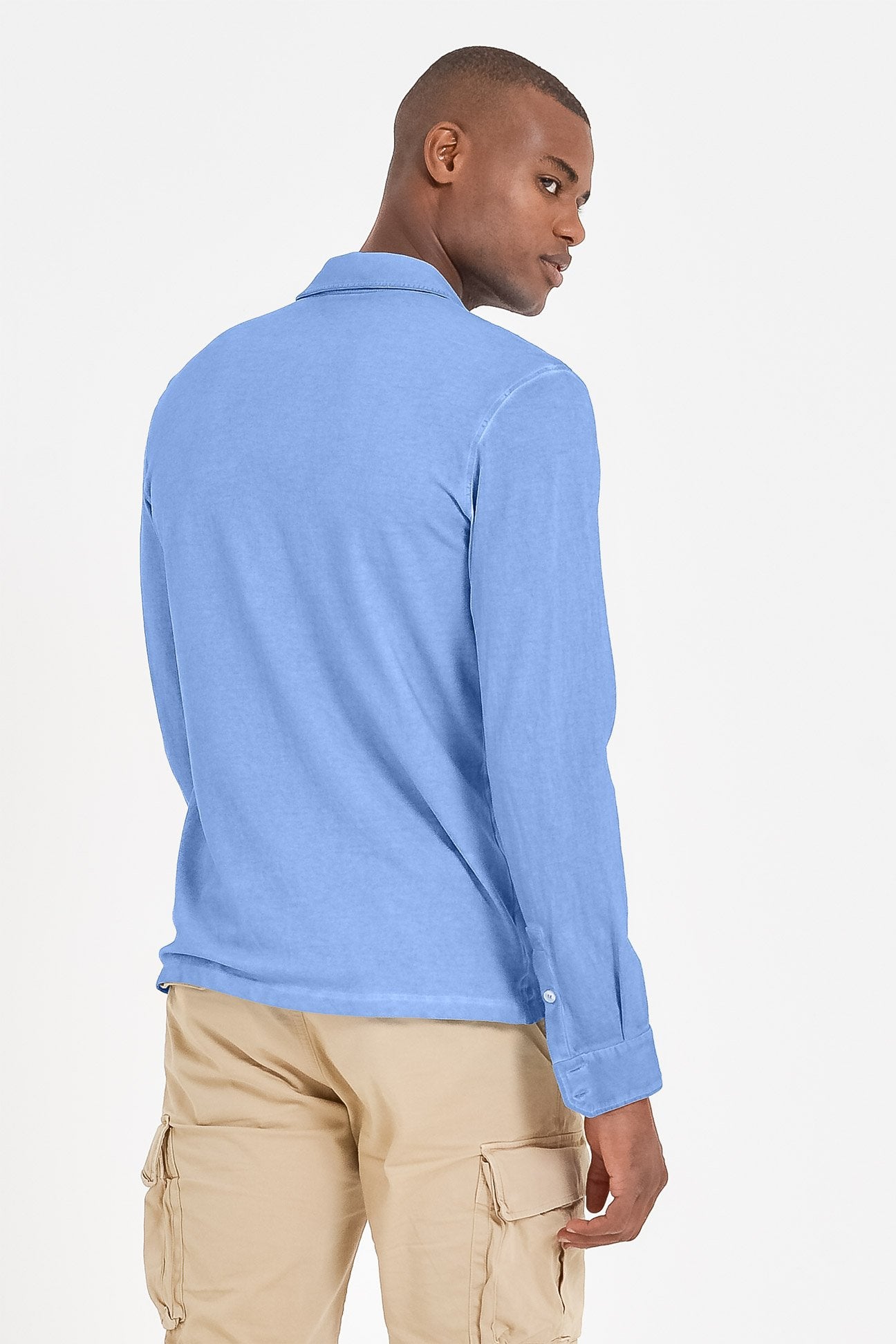 Stretch Cotton Pique Shirt - Santorini - Shirts