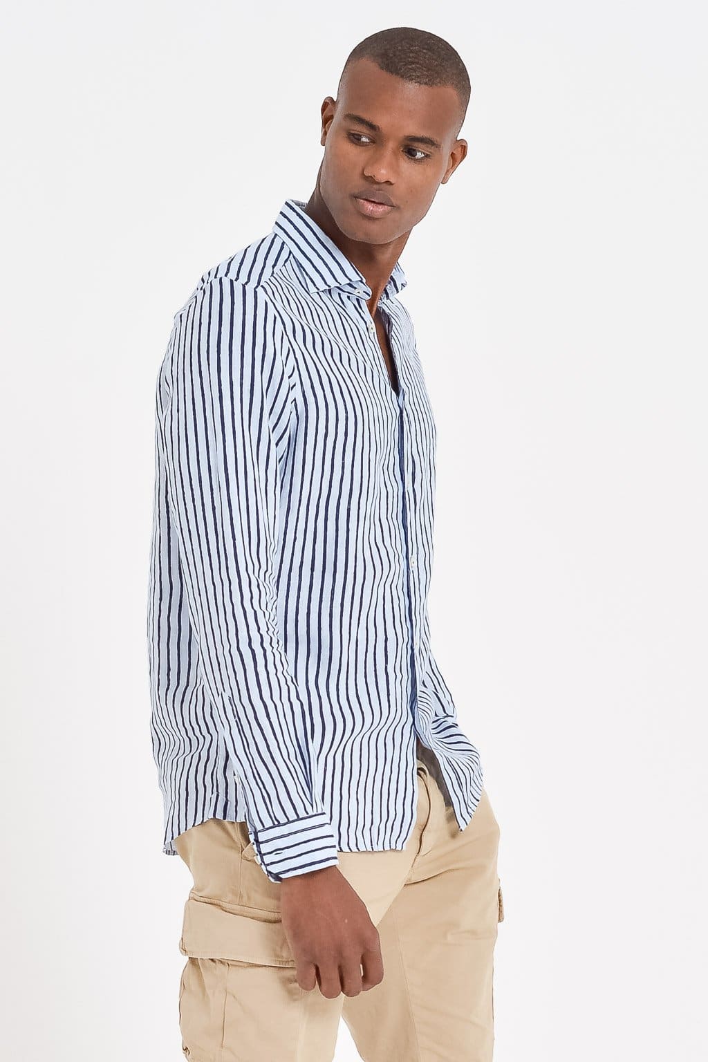 Striped Linen Shirt - Nice - Shirts