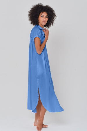 Venti Dress in Poplin Oceano - Shirtdress
