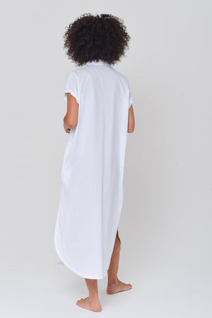 Venti Dress in Poplin White - Shirtdress