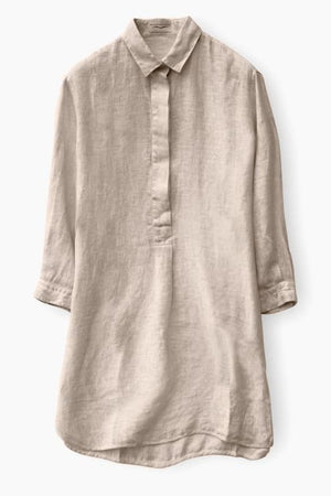 3/4 Sleeve Cotton Voile Shirtdress - Canapa - Chemisier