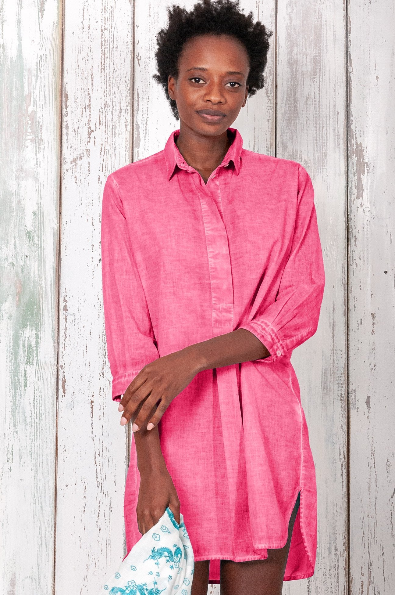 Voile Mini Shirtdress - Fragola - Chemisier