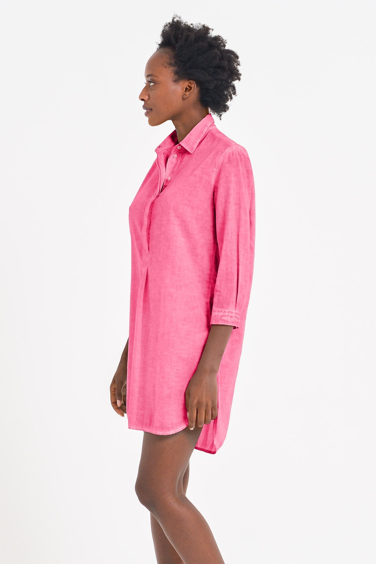 Voile Mini Shirtdress - Fragola - Chemisier
