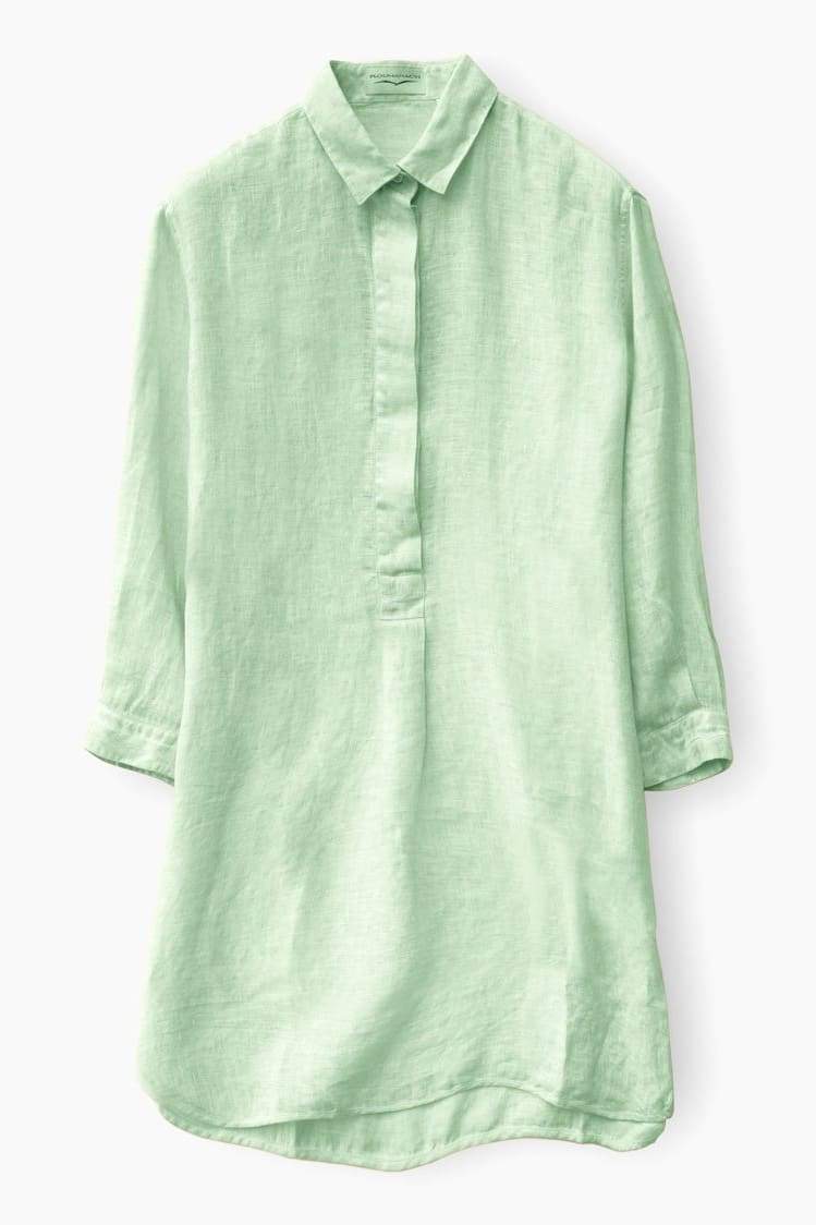 3/4 Sleeve Cotton Voile Shirtdress - Ninfea - Chemisier